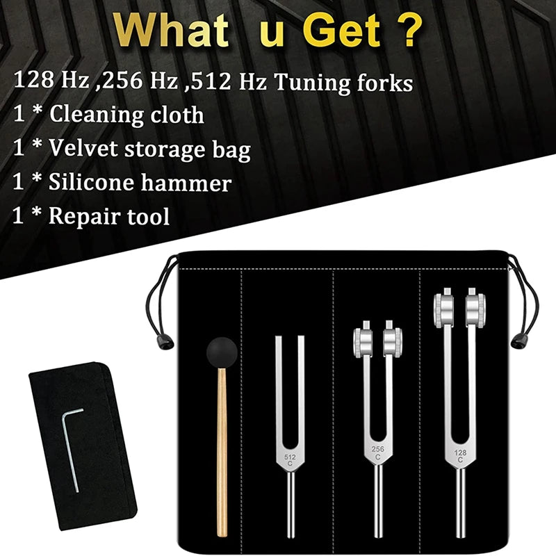Tuning Forks Set-128 Hz, 256 Hz, 512 Hz