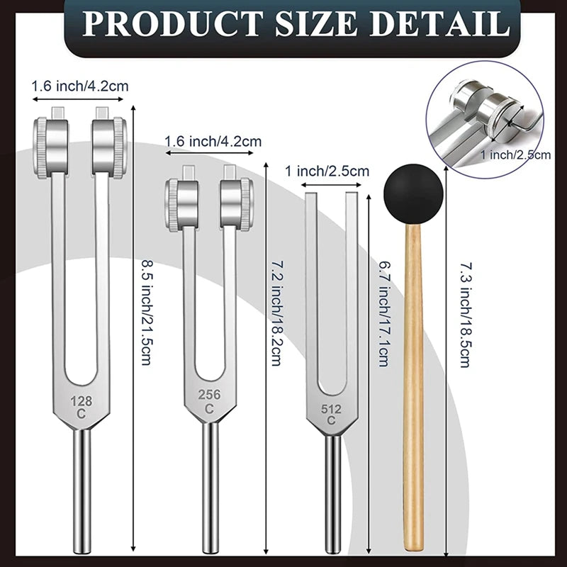 Tuning Forks Set-128 Hz, 256 Hz, 512 Hz